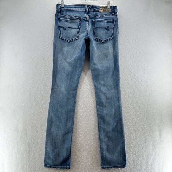 Volcom Jeans Womens Size 3/26 Stix Skinny Low Rise Light Washed Denim Blue - Picture 2 of 12